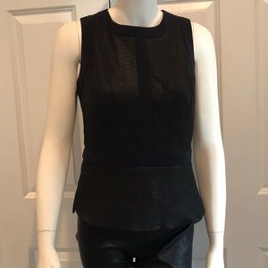 Rebecca Taylor leather peplum top